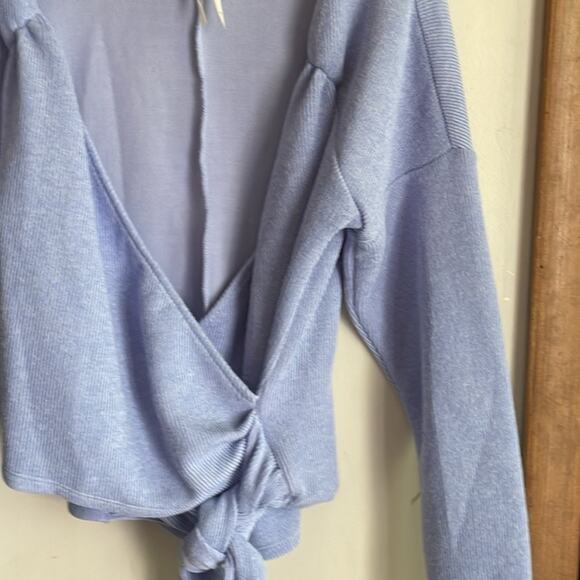 Anthropologie Cozy Twist-Front Top Sky - Picture 4 of 16